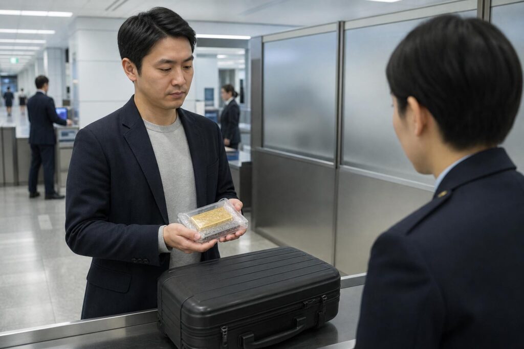 海外で購入した金を日本に持ち込む方法