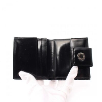 ブルガリブルガリ 二つ折り財布 ナイロンキャンバス エナメルレザー ブラック