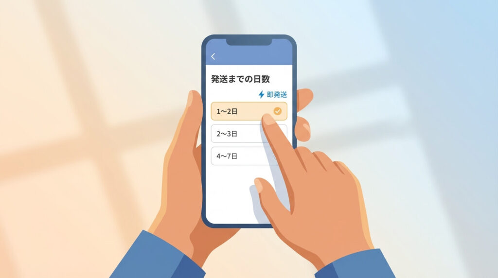 ⑰ 発送までの日数は「1〜2日」設定で成約率アップ