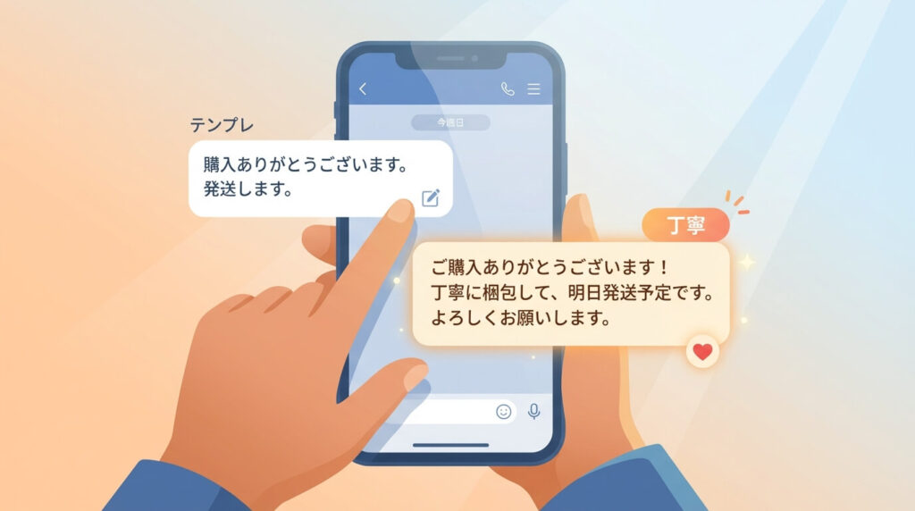 ⑳ 定型文を卒業！人間味のある丁寧な取引メッセージ