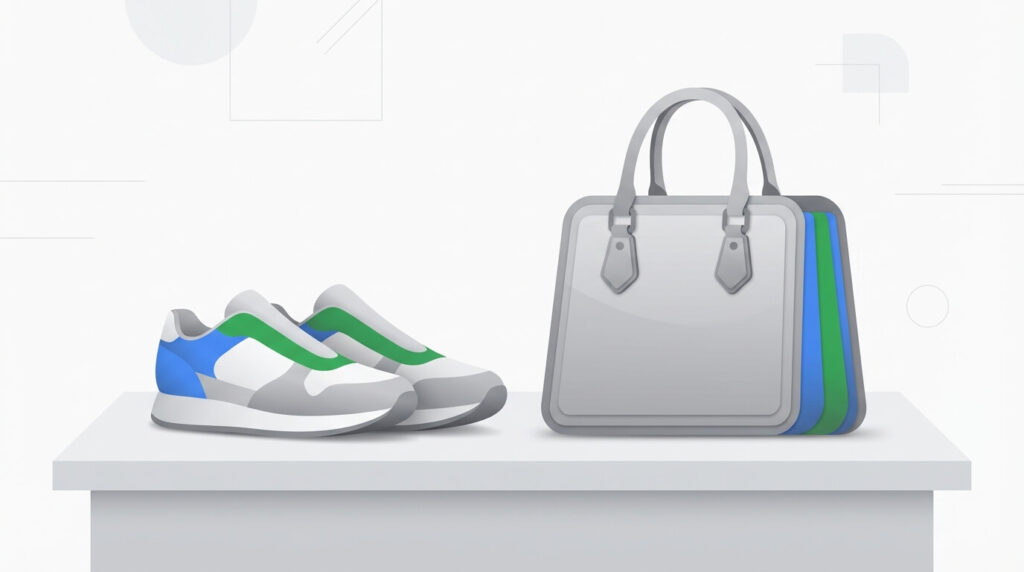 バッグとスニーカー