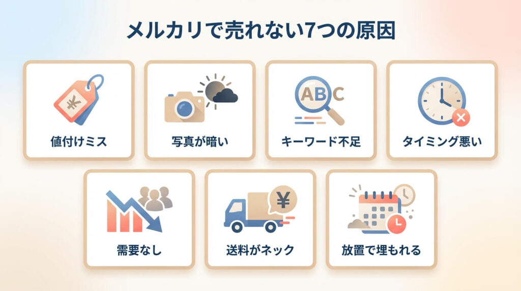 メルカリで売れない7つの原因
