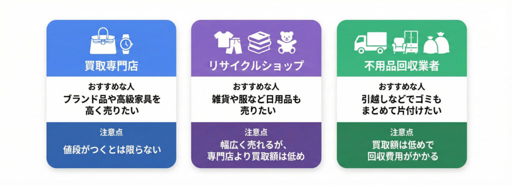 不用品買取の選択肢