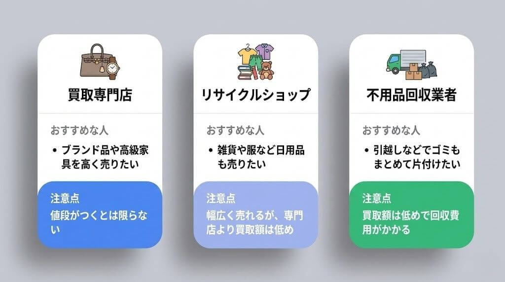 不用品買取の依頼先