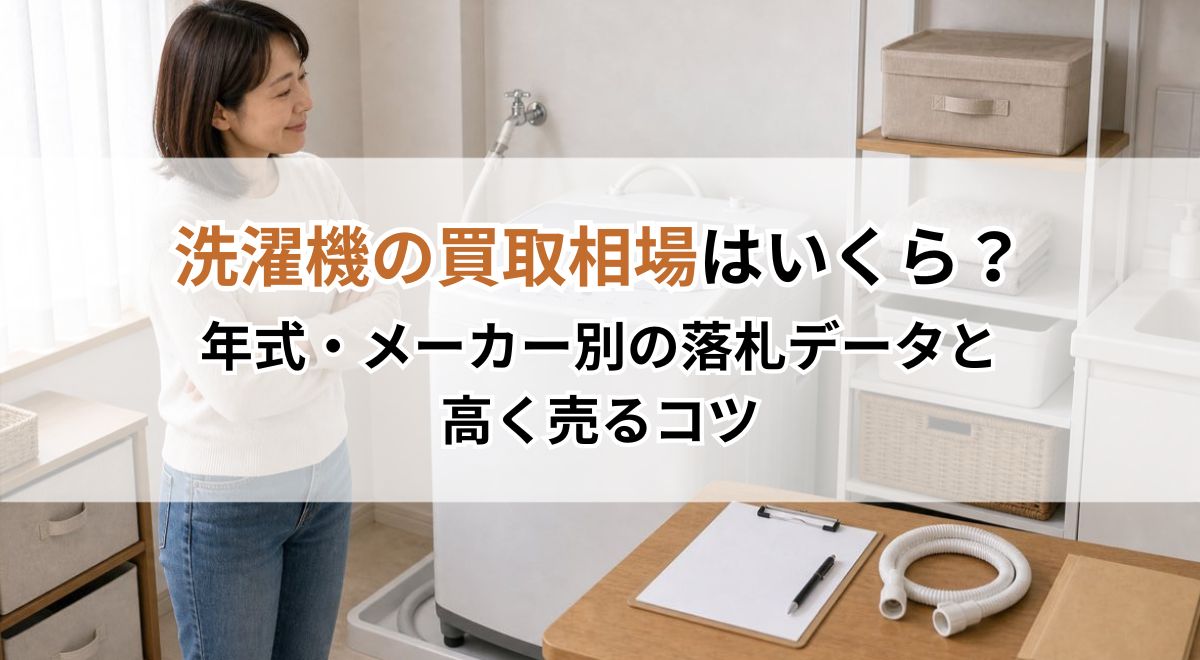 洗濯機の買取相場はいくら？年式・メーカー別の落札データと高く売るコツ